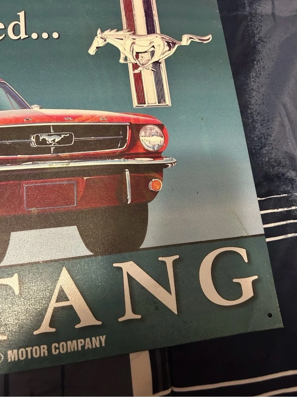 Ford Red Mustang Vintage Car Wall Art